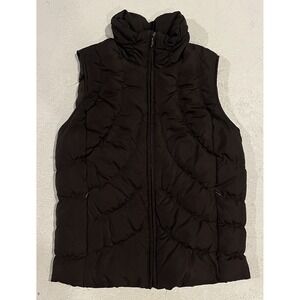 Nine‎ West Separates Women's Down Feather Puffer Vest Pockets Brown Size Small